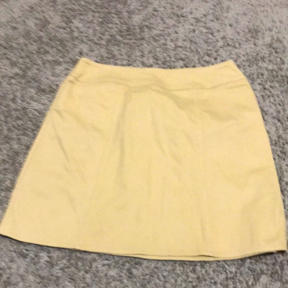 Elegant khaki Women's Skirt cotton spandex w/side zipper w/front topslit pockets